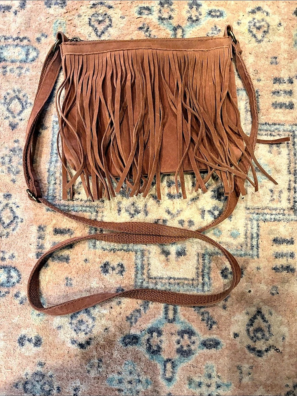 Brown Fringe Crossbody Bag